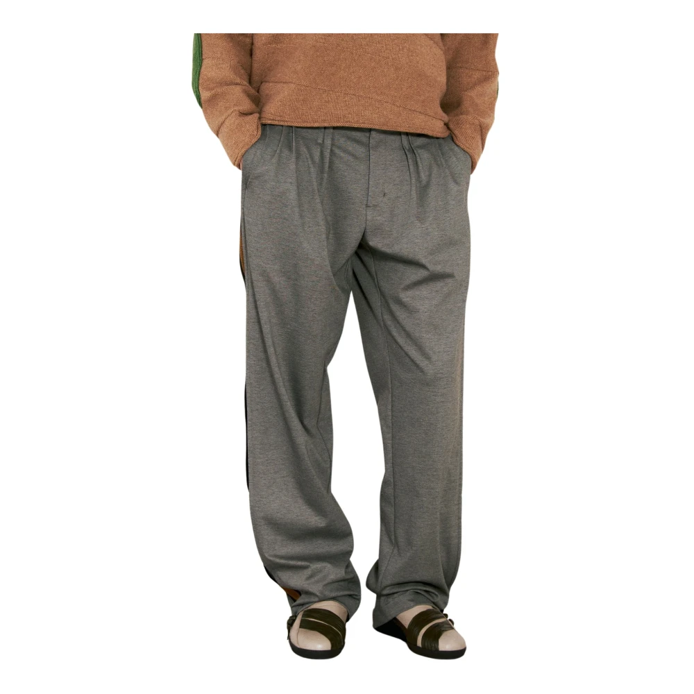 Kiko Kostadinov Men's Gray Contrast Side Patched Side Pants