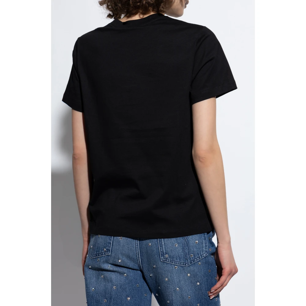 Versace T-shirt met glinsterende kristallen Black Dames