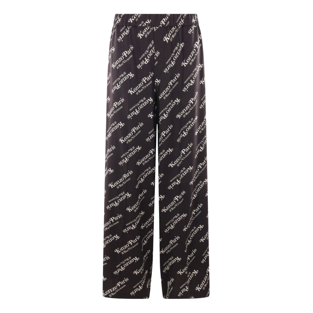 Kenzo Wijde Pijp Zwarte Broek Black Dames