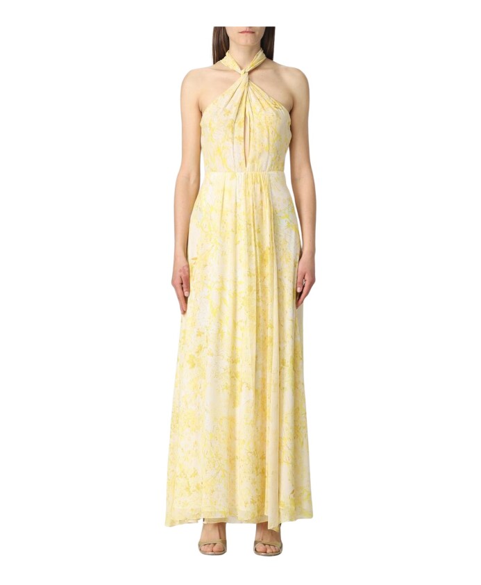 robe-longue-jaune-a-fleurs-et-col-halter