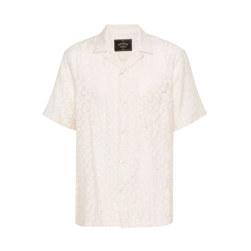 Portuguese Flannel Short Sleeve Shirts Beige Heren