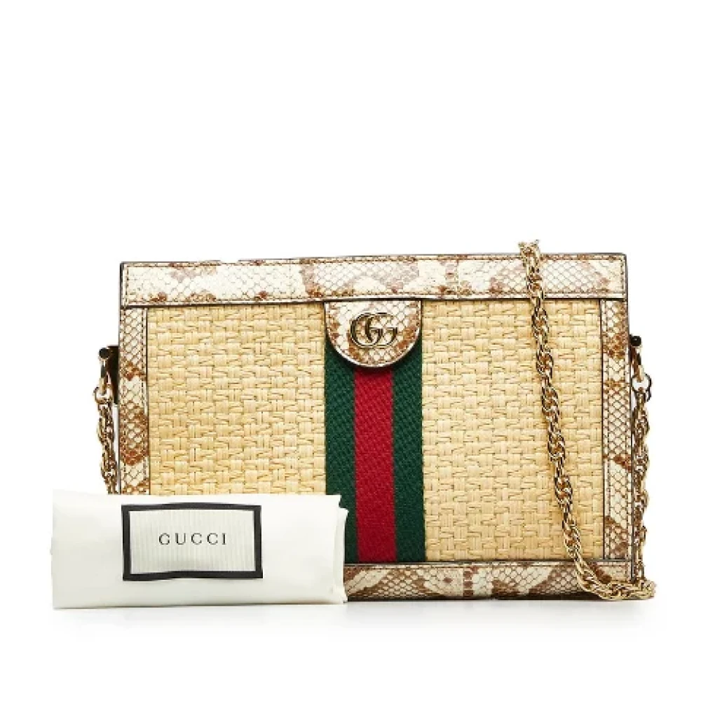 Gucci Vintage Pre-owned Fabric crossbody-bags Beige Dames