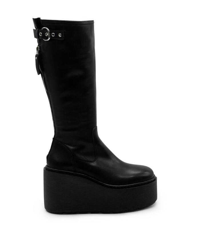 bottes-compensees-stripy-en-noir