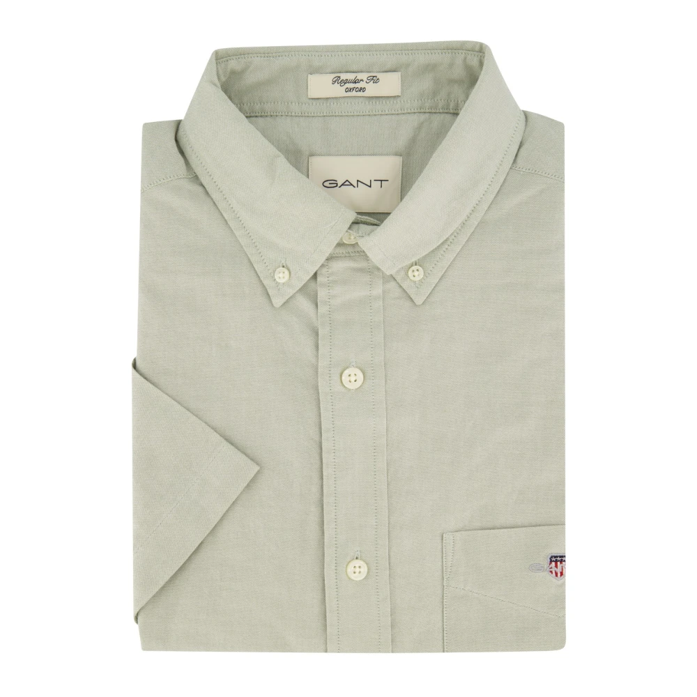 Gant Casual korte mouw groen overhemd Green Heren