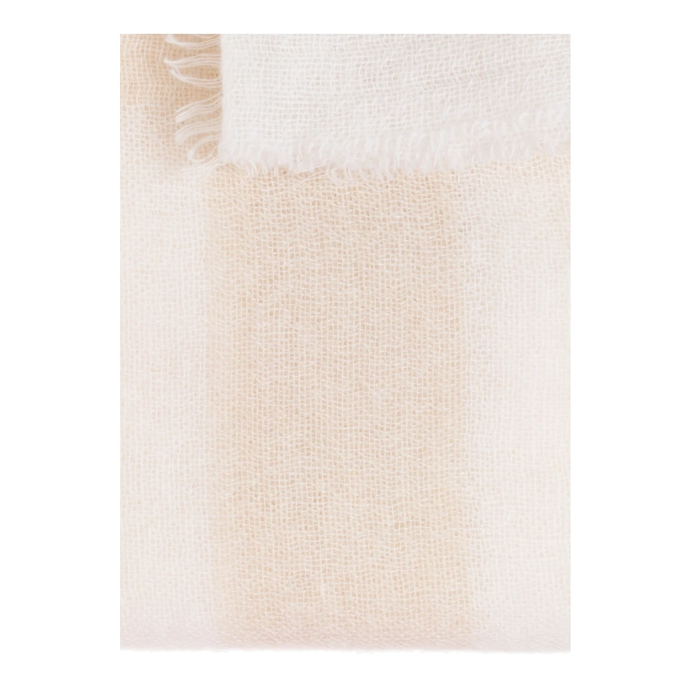 Moschino Kasjmier sjaal met logo Beige Unisex