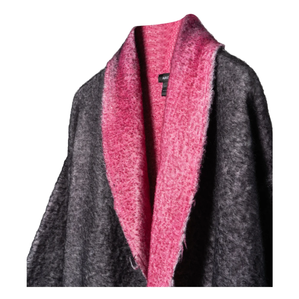 Avant Toi Stijlvolle Shawl Neck Lange Jas Pink Dames