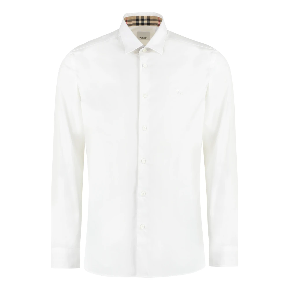 Burberry Men's White Classic Cotton Shirt With Elastane Blend - Formal Shirts - S - Shirts