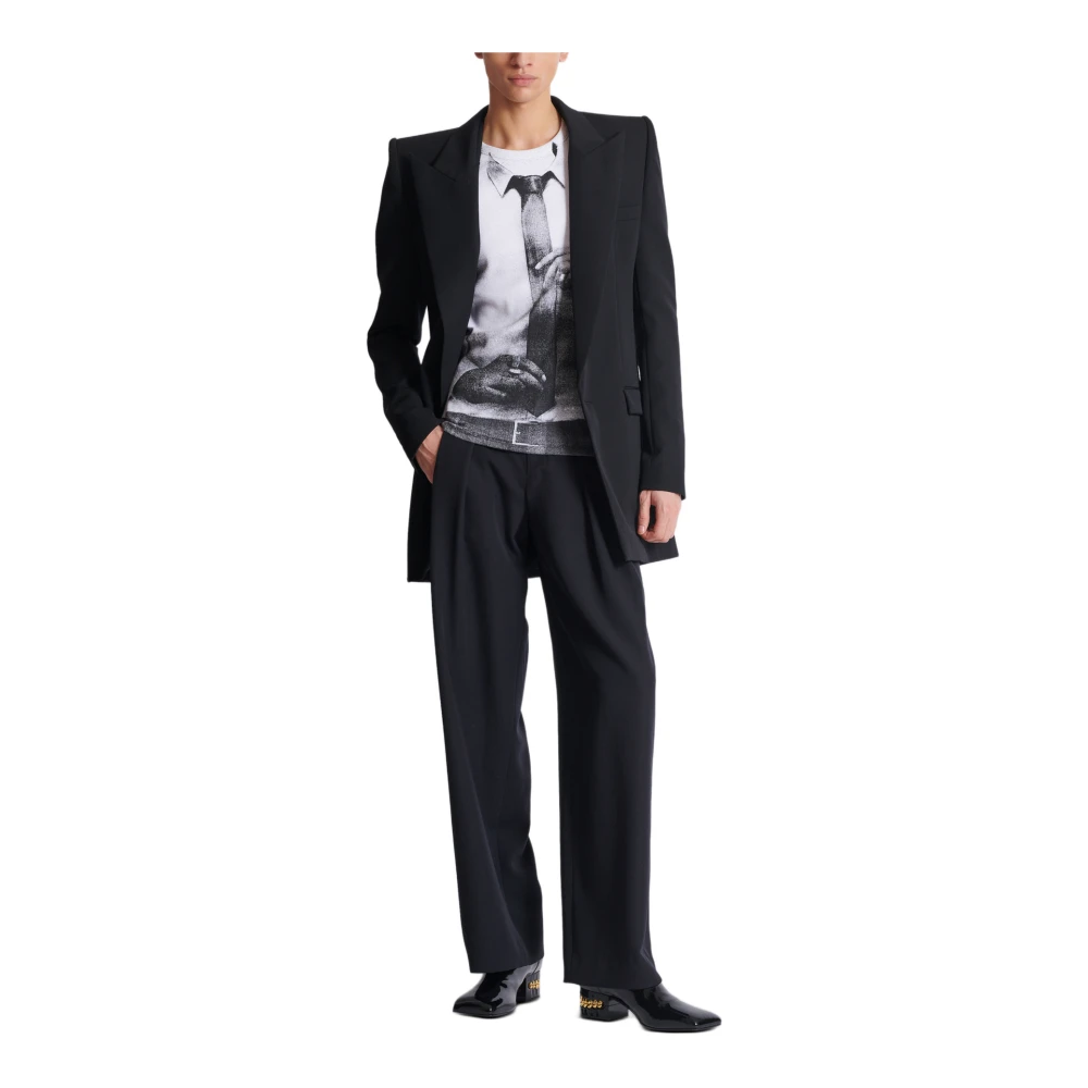 Balmain Geribbelde tanktop met stropdasprint White Heren