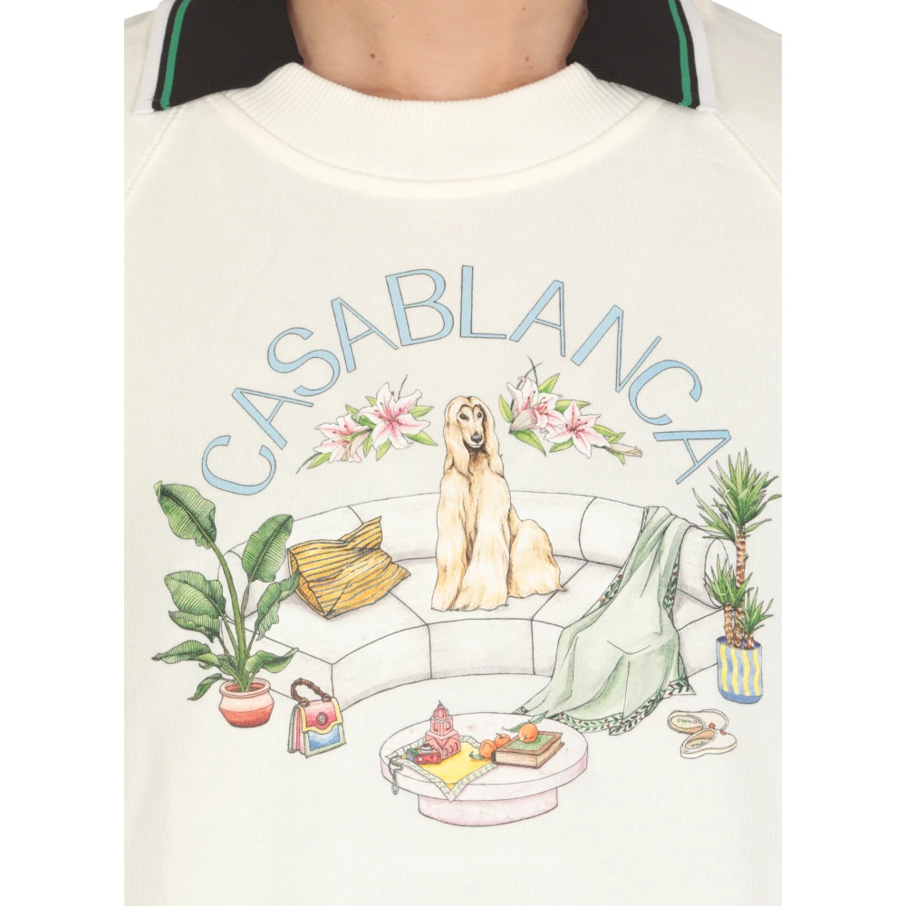 Casablanca Witte Sweater met Front Print White Dames