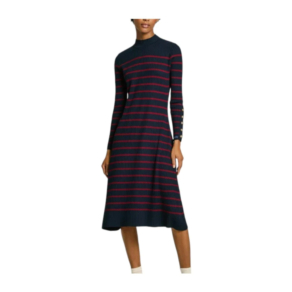 Pepe Jeans Gestreepte Midi Jurk met Knoopdetail Multicolor Dames