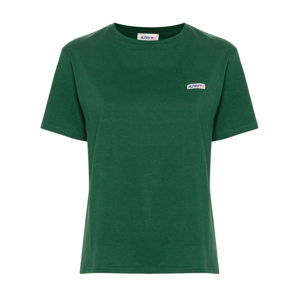 Autry Groen Lichtgewicht Jersey Crew Neck T-shirt Green Dames