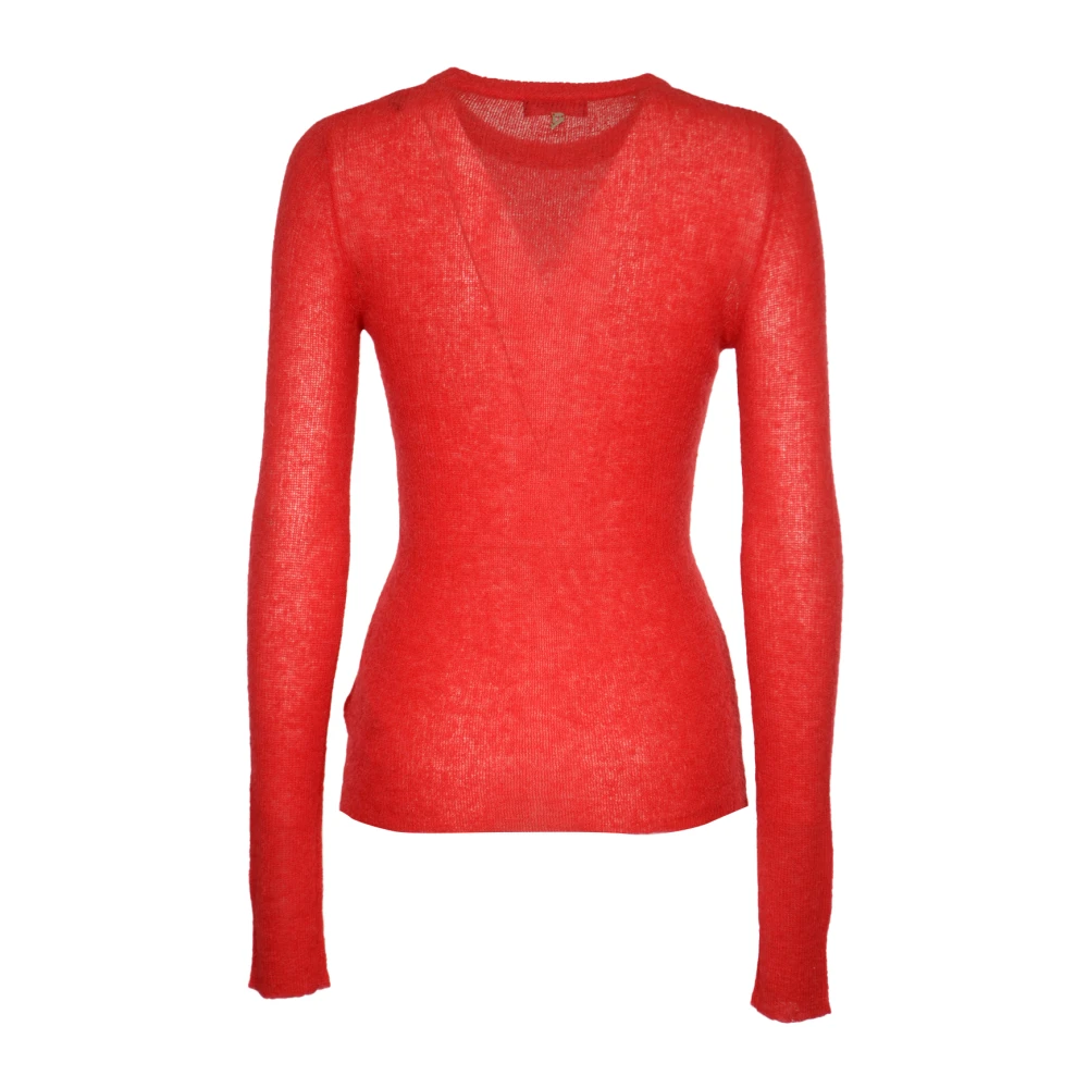 Dondup Rode Sweater Girocollo Red Dames
