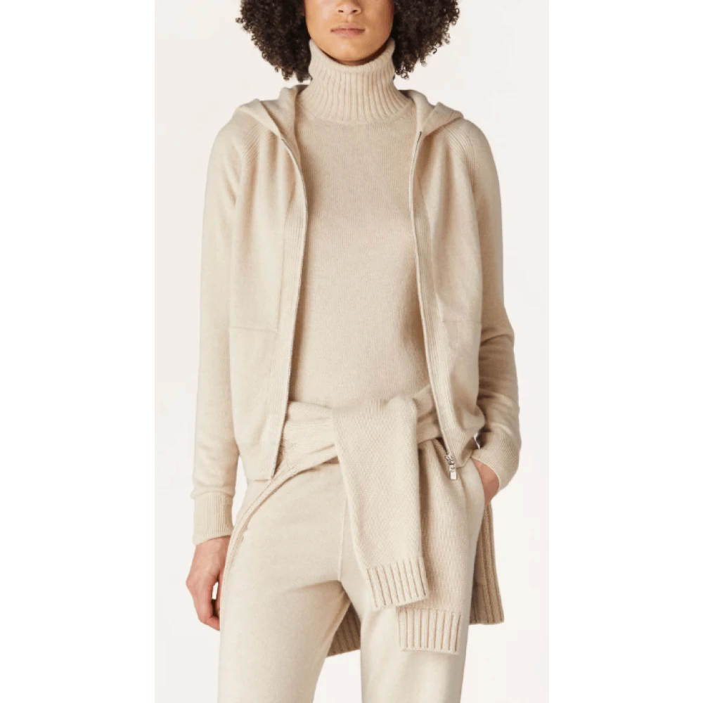 Loro Piana Kasjmier Gebreide Hoodie en Broek Set Beige Dames