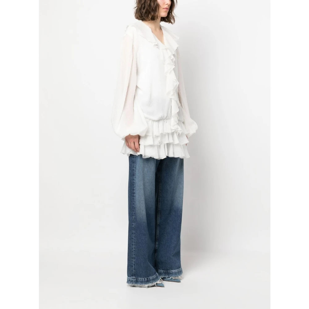 Blumarine Jurk met ruches White Dames
