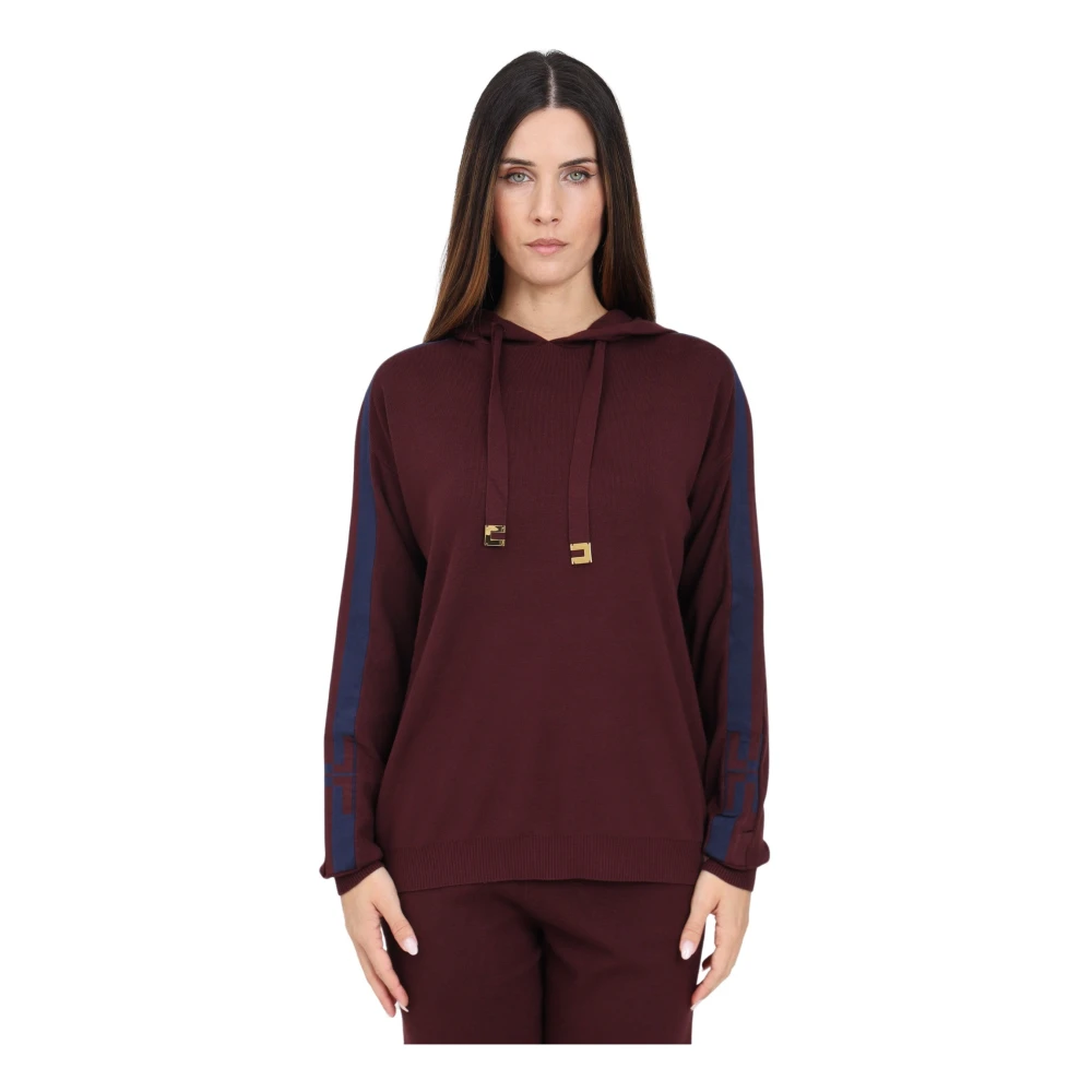 Elisabetta Franchi Bordeaux Hoodie Casual Herfst Winter Brown Dames