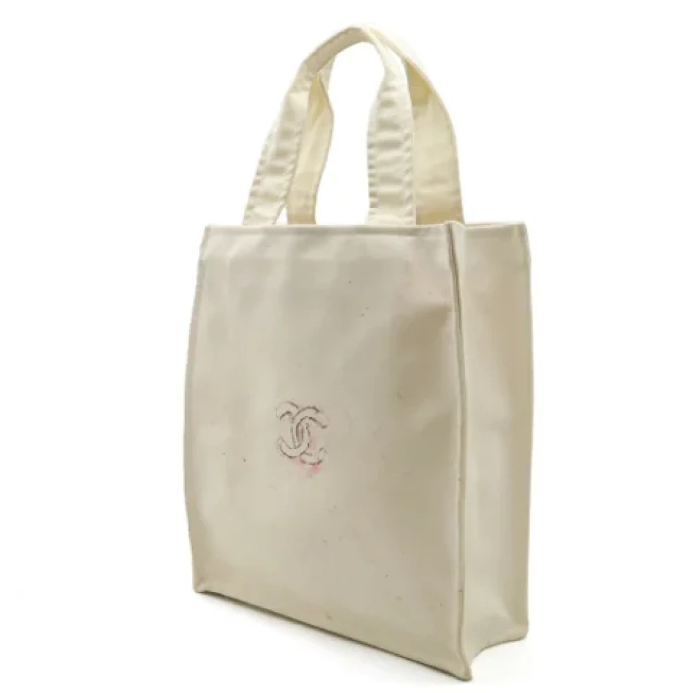 Chanel Vintage Pre-owned Canvas chanel-bags Beige Dames