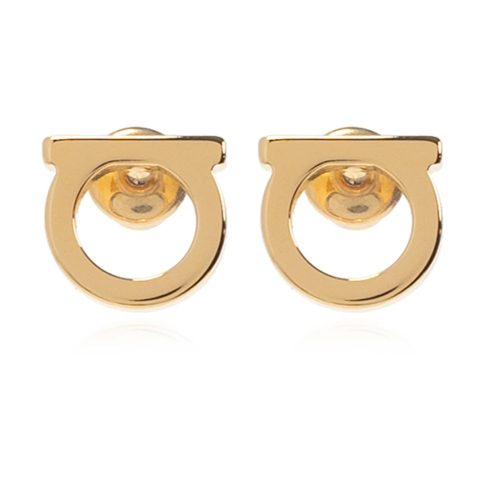 Ferragamo , Earrings, Female, Yellow, One Size, Gancini Stud Earrings