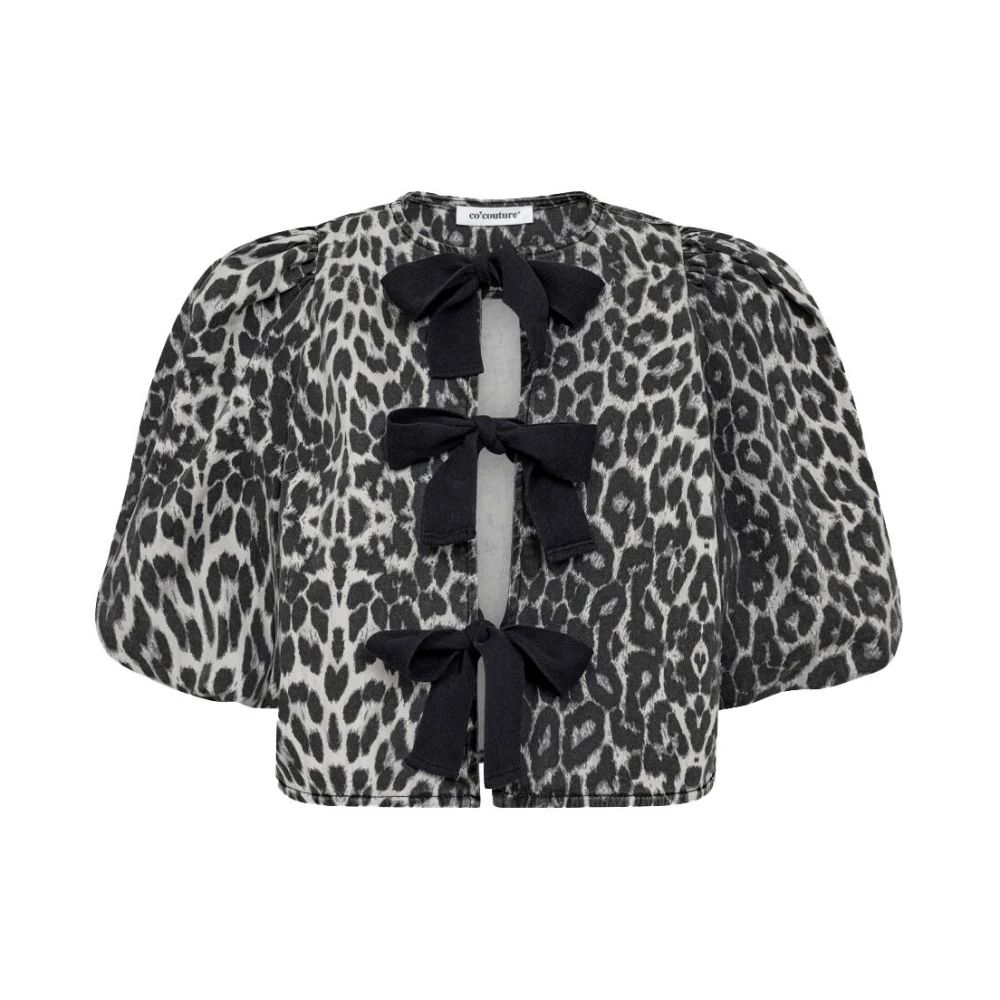Co'Couture Leo Bow Blouse Gray Dames
