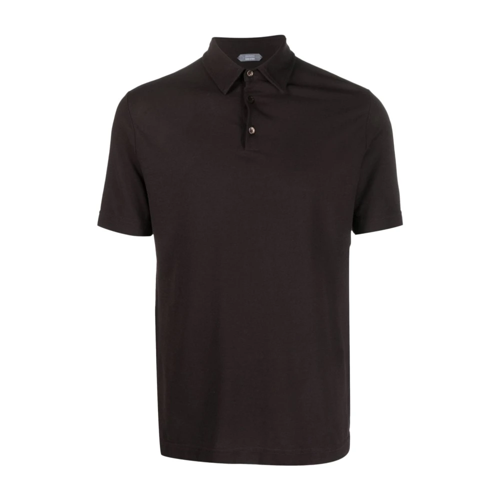 Zanone Klassieke Polo Shirt Brown Heren