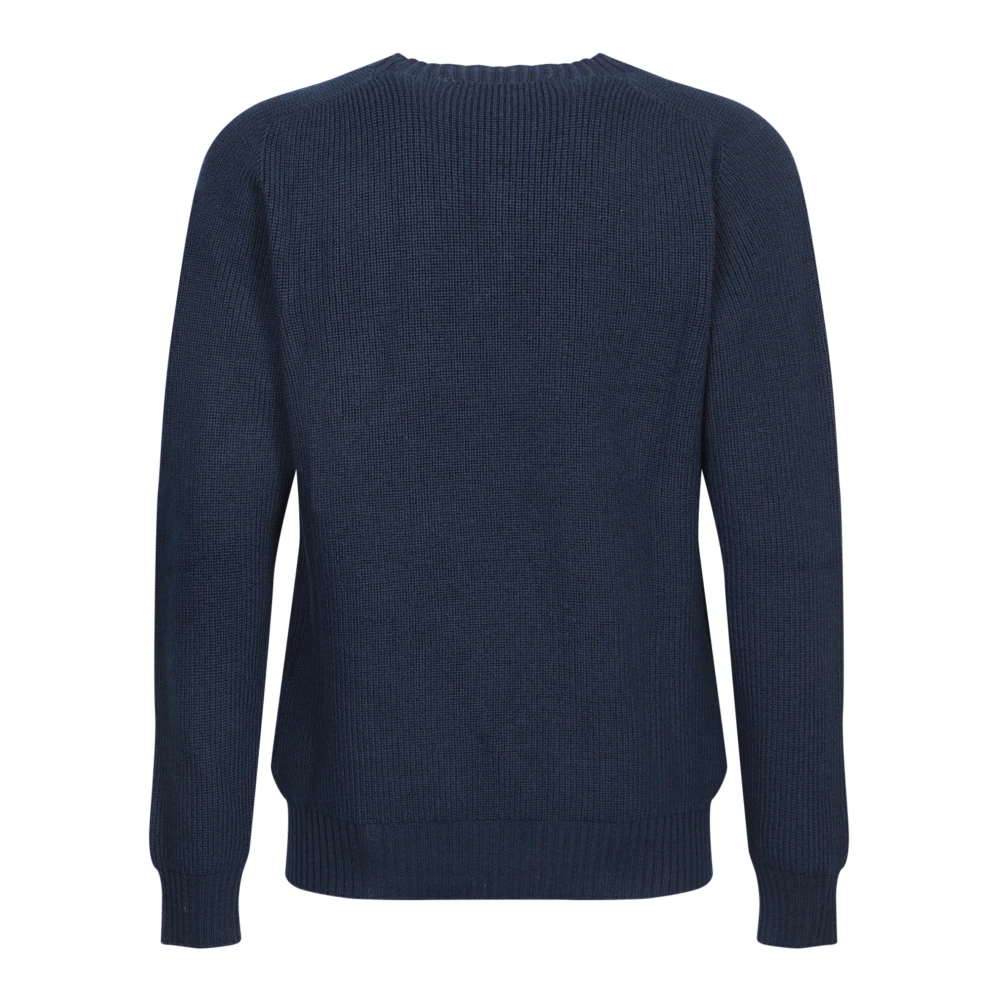 Amaránto Klassieke Wol Crew Neck Sweater Blue Heren