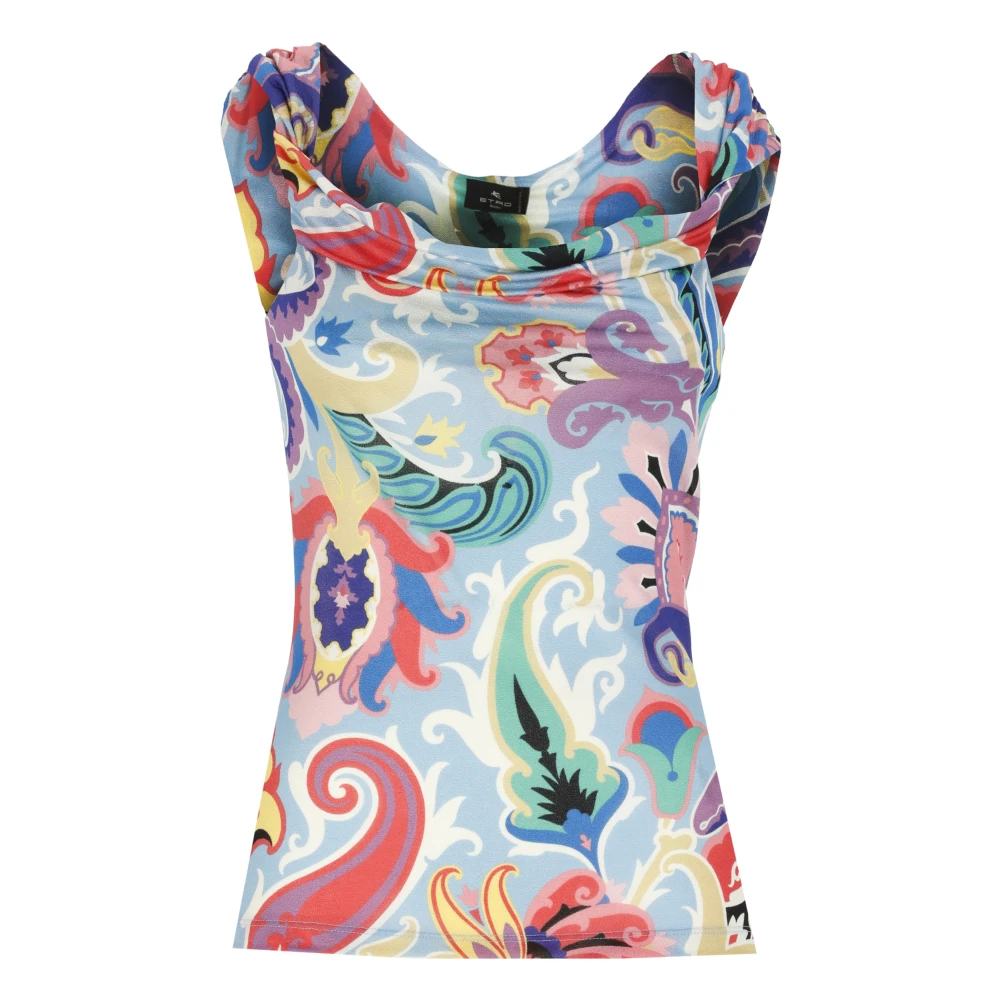 ETRO Bloemenpatroon Ronde Hals Top Multicolor Dames