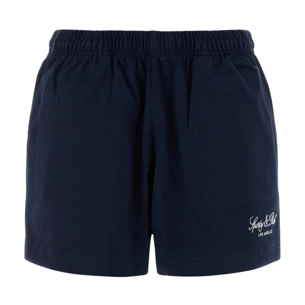 Sporty & Rich Women's Blue Logo-Embroidered Drawstring Shorts - Casual Shorts - Xl - Shorts
