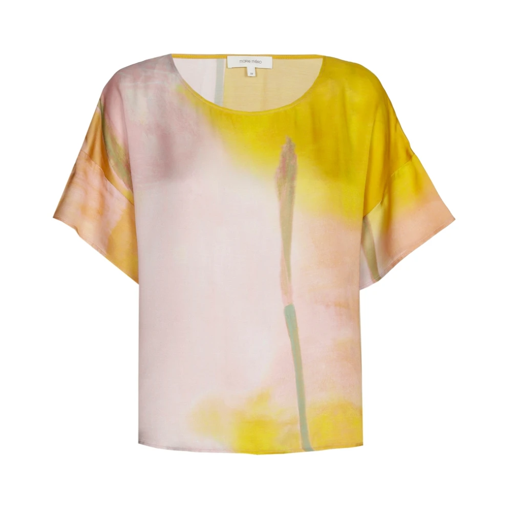 Marie Méro Roze en Geel Print Blouse Tuniek Multicolor Dames