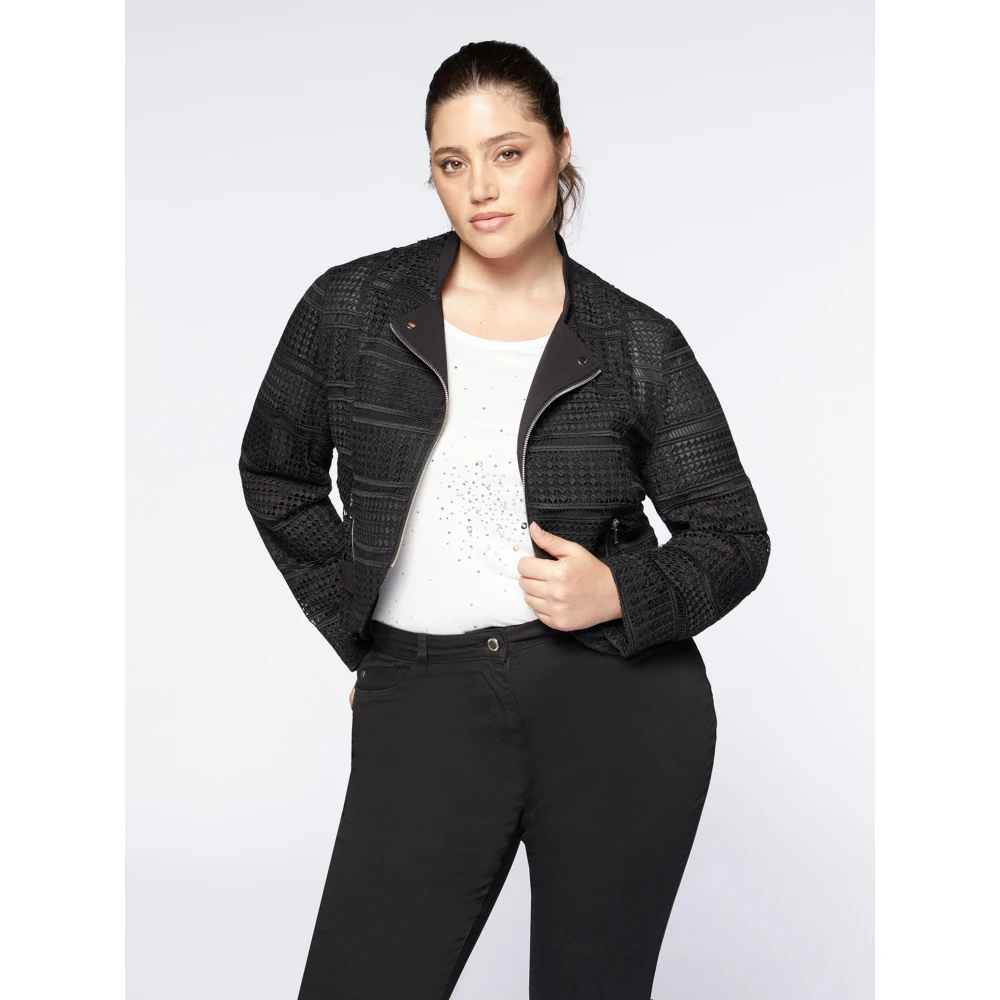Fiorella Rubino Korte Macramé Bikerjas Black Dames
