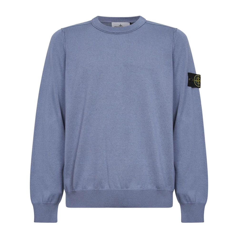 Stone Island Blue Crewneck Jumper - Male - Round-Neck Knitwear - 2XL - Knitwear