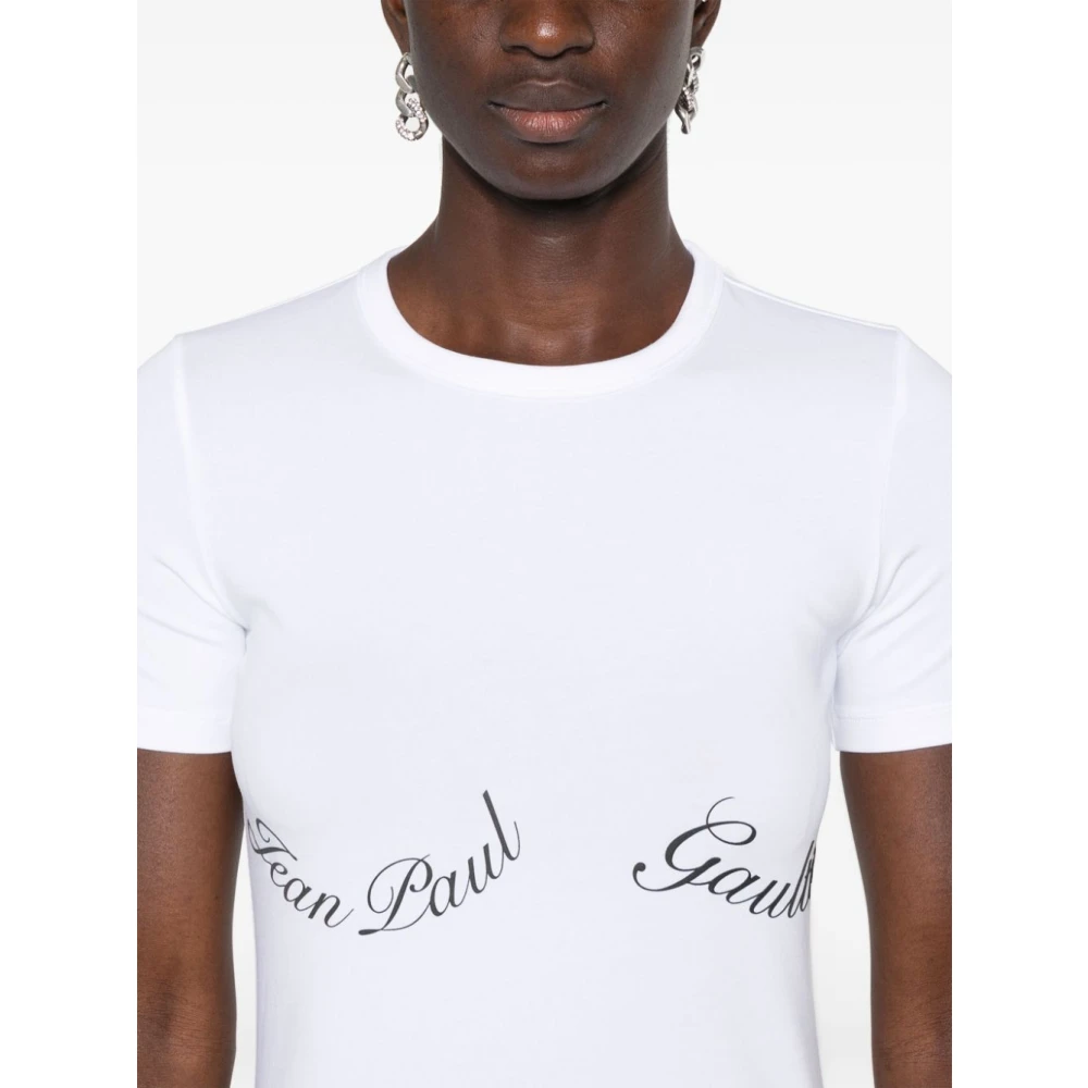 Jean Paul Gaultier Logo Print Crew Neck T-shirt White Dames
