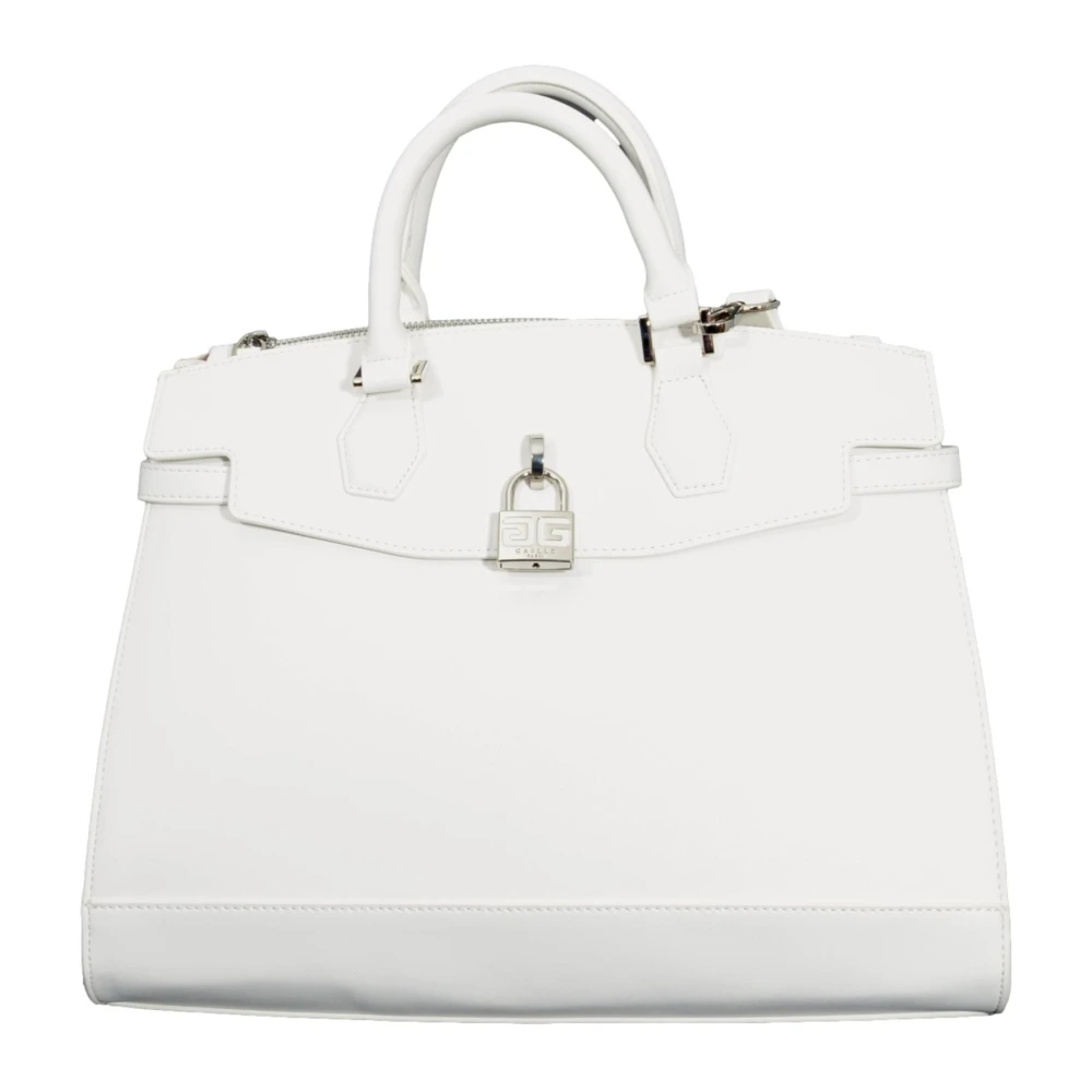 Gaëlle Paris Women's White Smooth Eco Leather Hand Bag With Lock