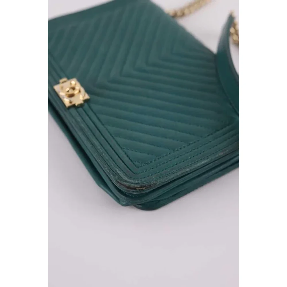 Chanel Vintage Pre-owned Leather shoulder-bags Green Dames