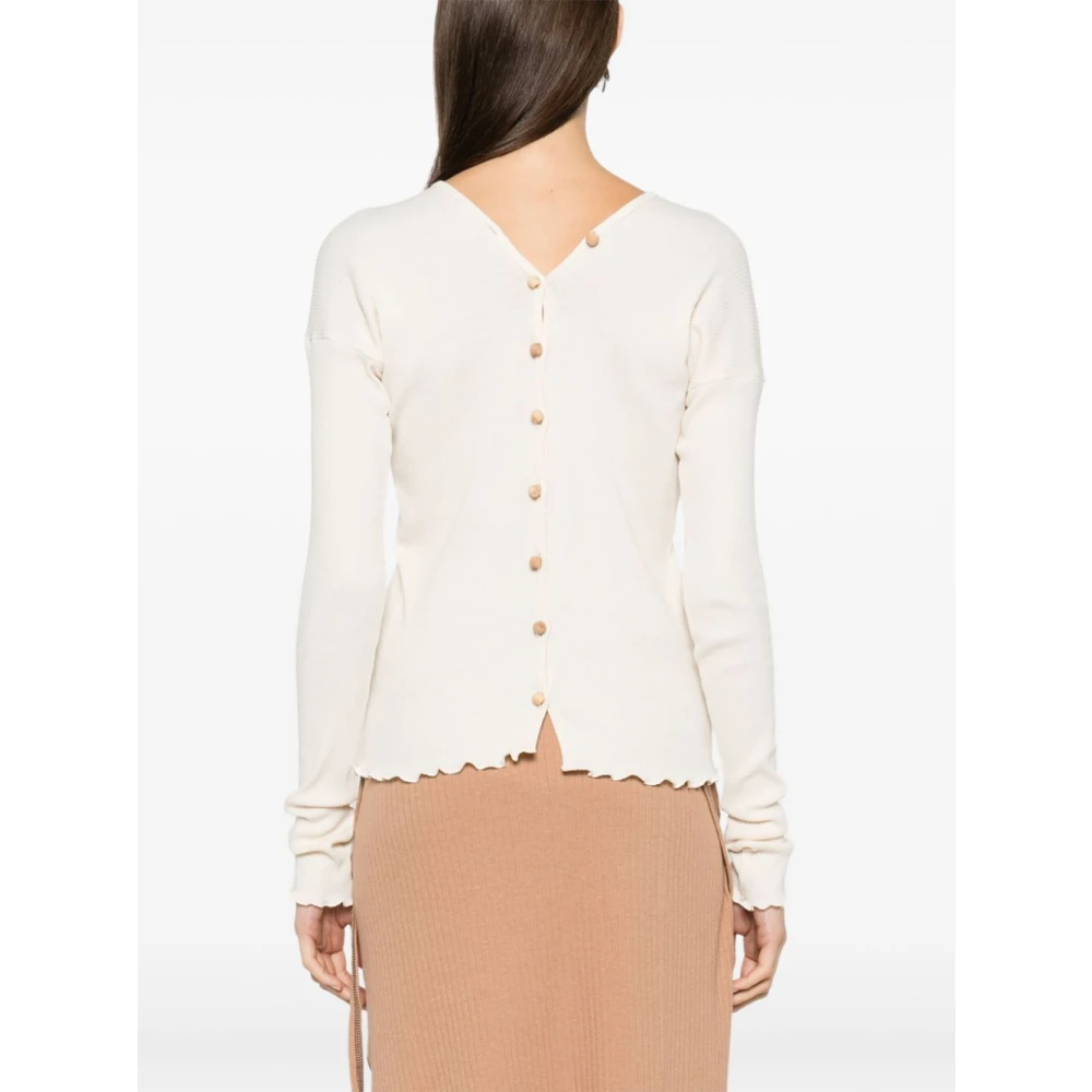 Baserange Merino Wol Coltrui Trui Bruin White Dames