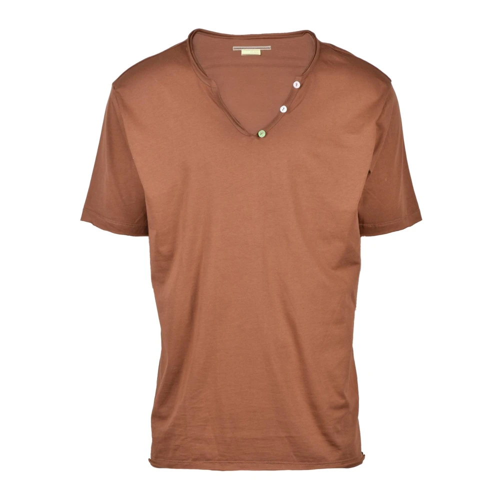 Daniele Alessandrini Grijze Katoenen T-shirt Brown Heren