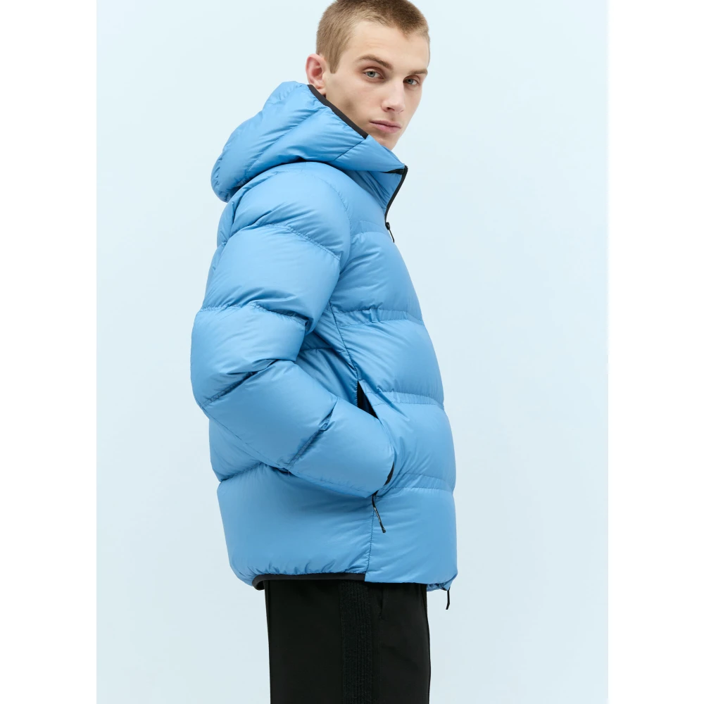 Moncler Ripstop Donsjack met Afneembare Capuchon Blue Heren