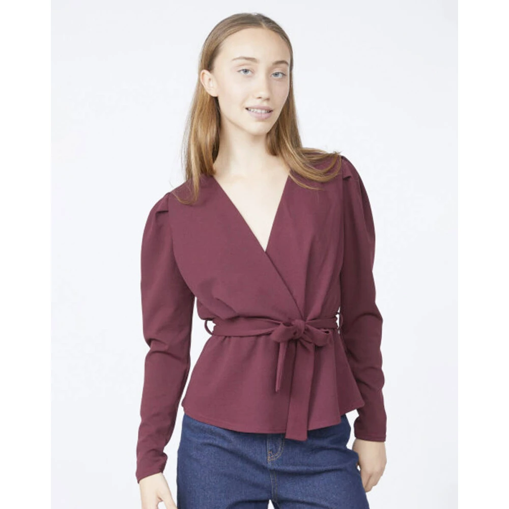 Sisters Point Nasa-Ls Blouse met lange mouwen Red Dames
