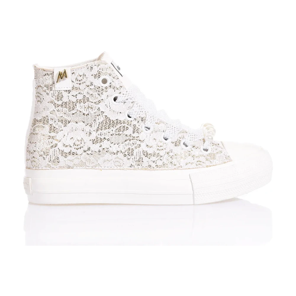 Mimanera Guld Platform Sneakers för Kvinnor White, Dam