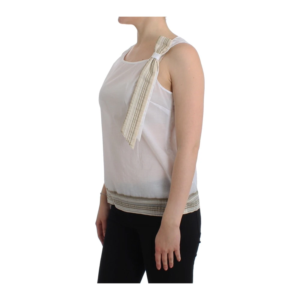 Ermanno Scervino Wit Mouwloos Topje met Strikdetail White Dames