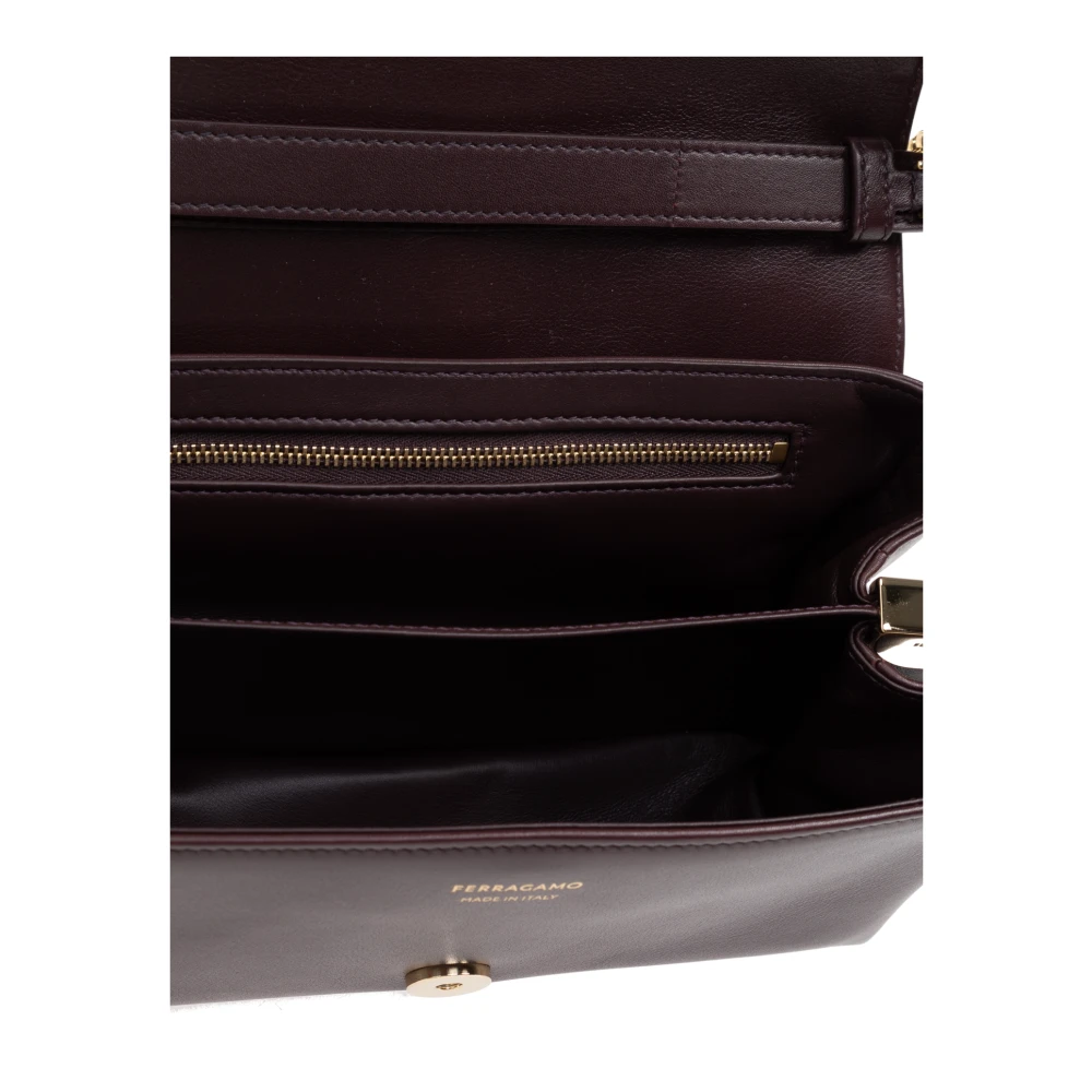 Salvatore Ferragamo Leren schoudertas Red Dames