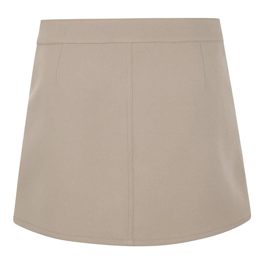 Courrèges Zand Mini-Rok Twill 2-Zakken Beige Dames