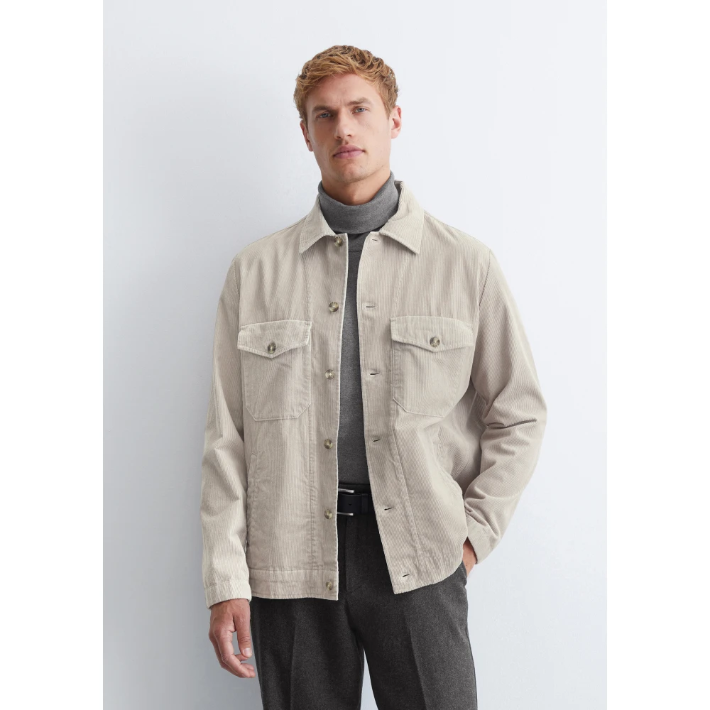 Marc O'Polo Ribfluwelen overhemd Gray Heren