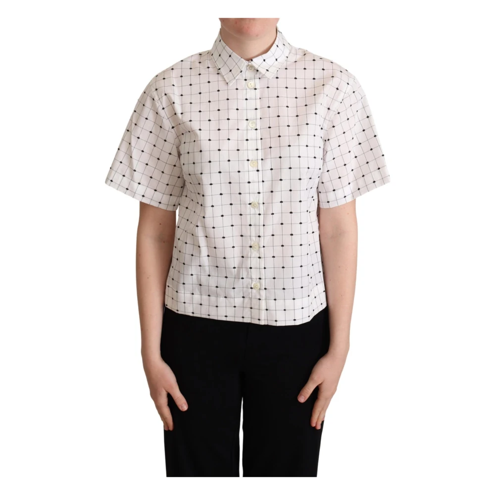 Dolce & Gabbana Women's White Collared Short Sleeve Polo Top - Shirts - M - Blouses & Shirts
