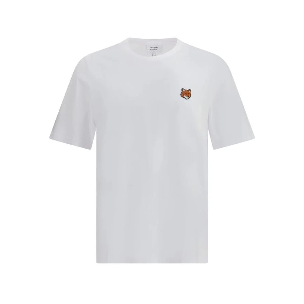 Maison Kitsuné Men's White T-Shirts, 2XL, Fox Head Regular T-Shirt
