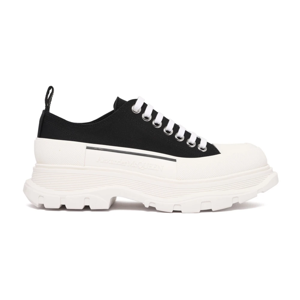 Alexander McQueen Tread Slick Zwart Wit Sneakers