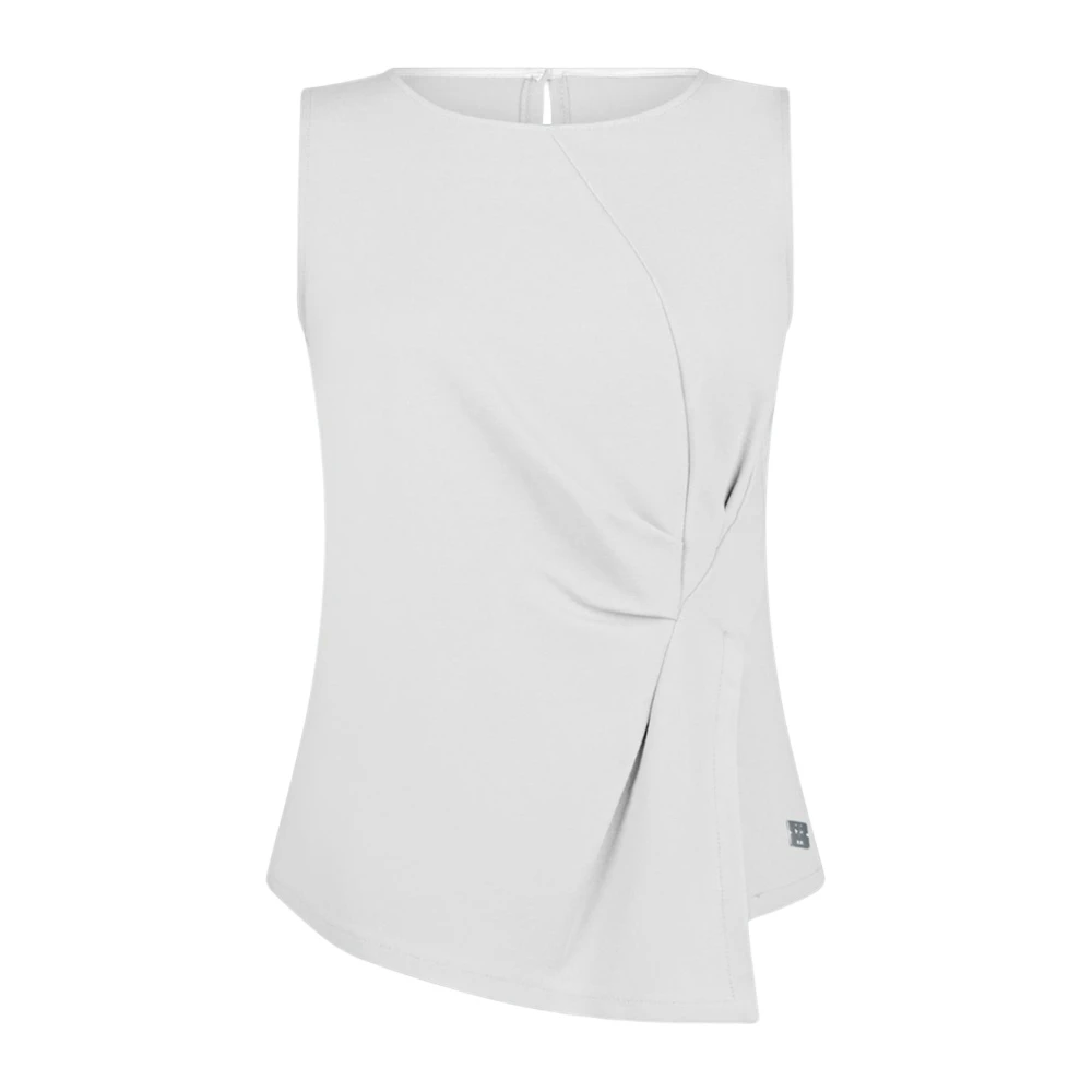 19v69 Italia Witte Asymmetrische Gedrapeerde Top White Dames