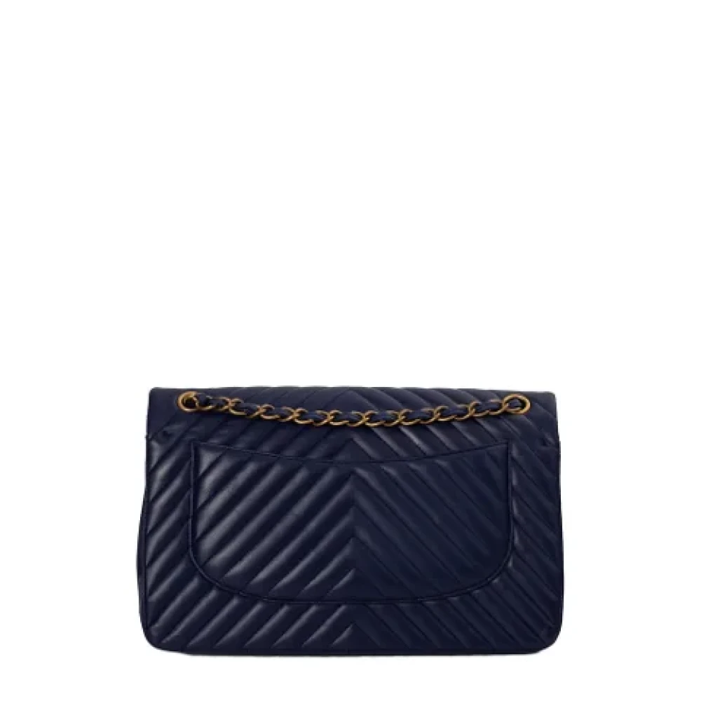 Chanel Vintage Pre-owned Leather chanel-bags Blue Dames