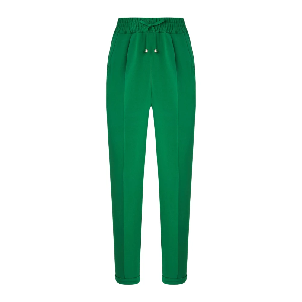 Kiton Zijden broek met trekkoord in smaragdgroen Green Dames