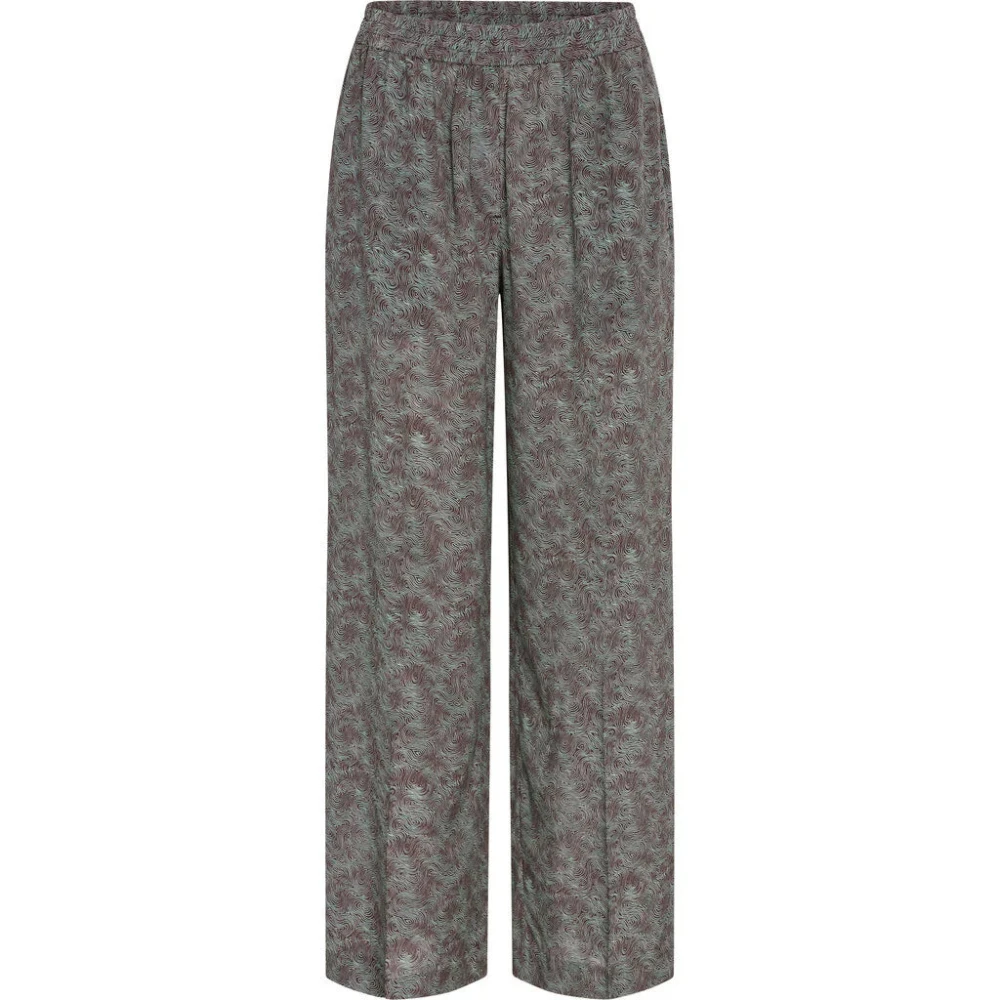 Heartmade Zijden Rechte Fit Broek Brown Dames