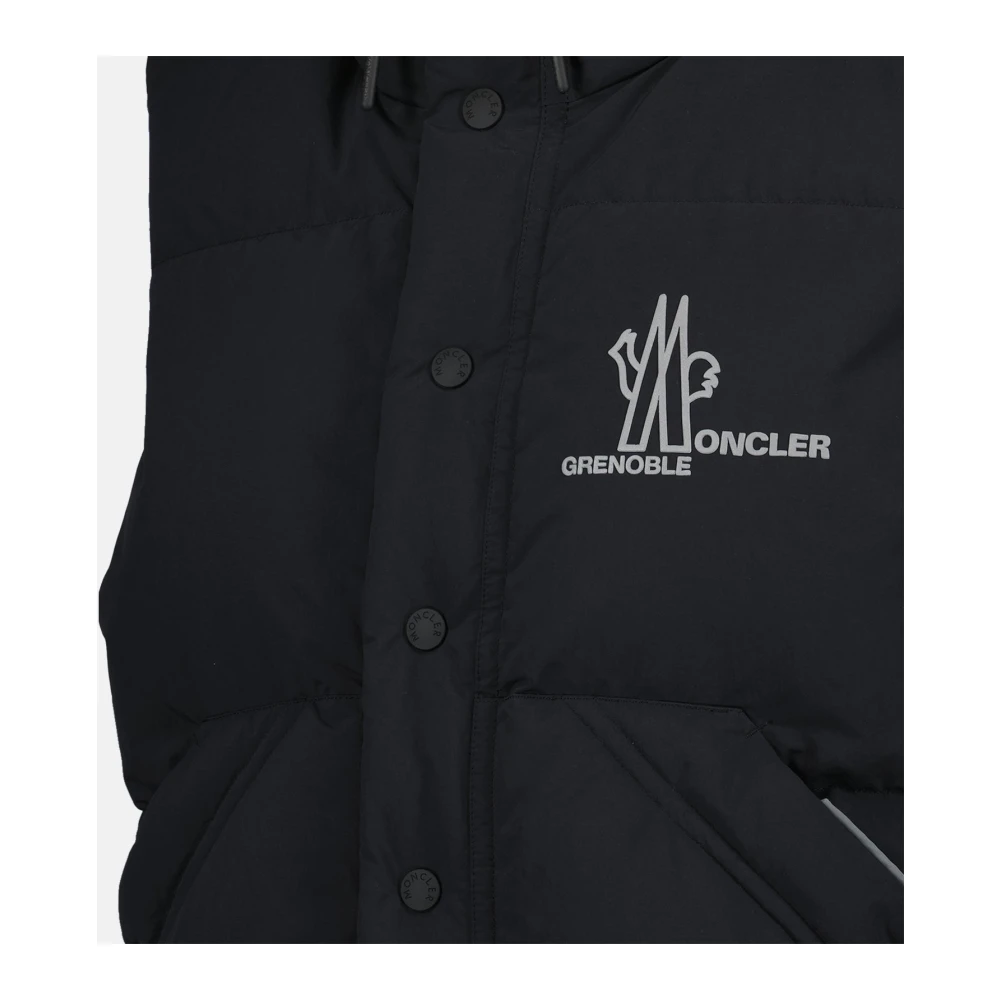 Moncler Zwarte Mouwloze Gewatteerde Jas Baldy Black Heren