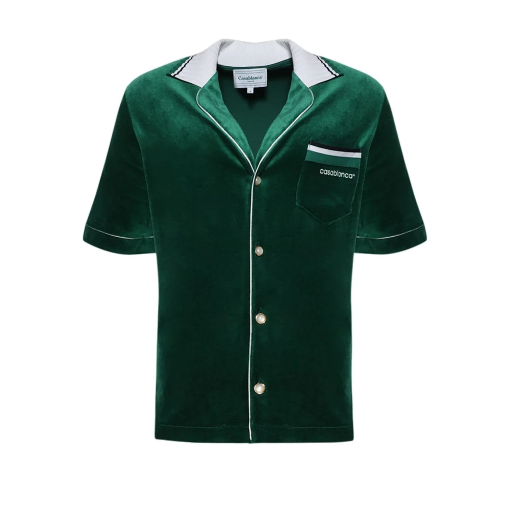 Casablanca Smaragdfluwelen Shirt Green Heren